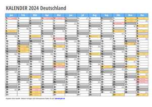 Kalender 2024 Deutschland Monate