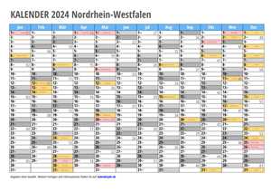 Kalender 2024 NRW Monate